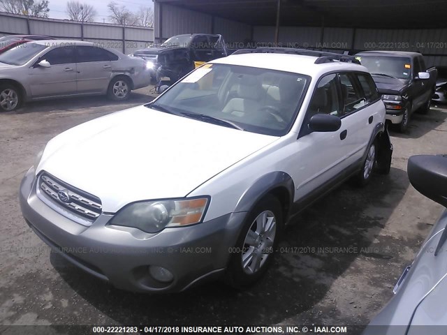 4S4BP61CX57302325 - 2005 SUBARU LEGACY OUTBACK 2.5I WHITE photo 2