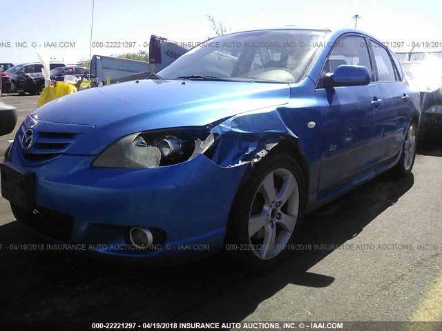 JM1BK343651337153 - 2005 MAZDA 3 HATCHBACK BLUE photo 2