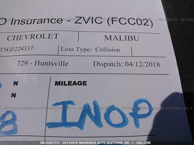 1G1ZB5ST5GF224337 - 2016 CHEVROLET MALIBU LS 银色 照片 7