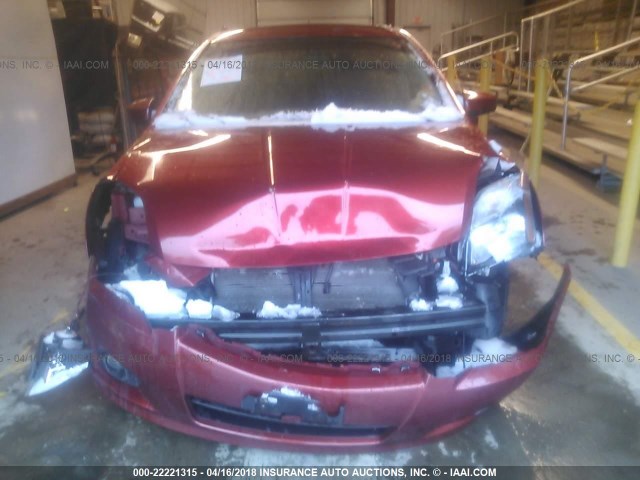 3N1AB6AP3AL726262 - 2010 NISSAN SENTRA 2.0/2.0S/SR/2.0SL RED photo 6