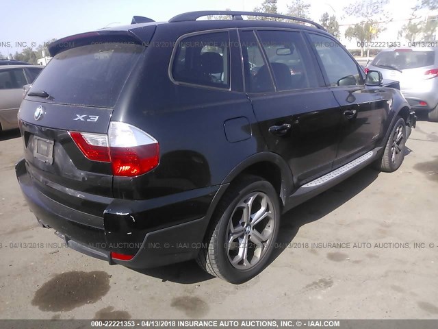 WBXPC93489WJ28413 - 2009 BMW X3 XDRIVE30I BLACK photo 4