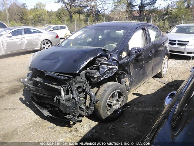 KNADN4A36D6225039 - 2013 KIA RIO EX/SX BLACK photo 2