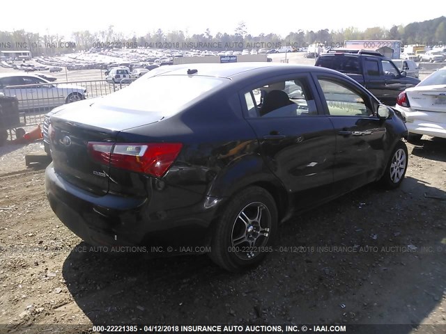 KNADN4A36D6225039 - 2013 KIA RIO EX/SX BLACK photo 4