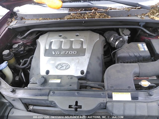 KM8JN12D96U340224 - 2006 HYUNDAI TUCSON GLS/LIMITED 勃艮第红 照片 10