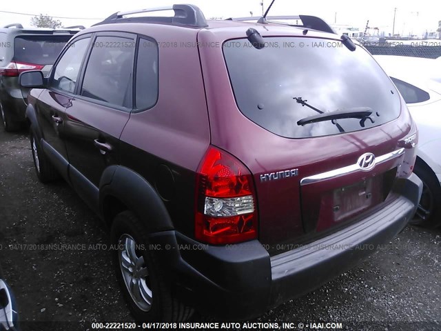 KM8JN12D96U340224 - 2006 HYUNDAI TUCSON GLS/LIMITED 勃艮第红 照片 3