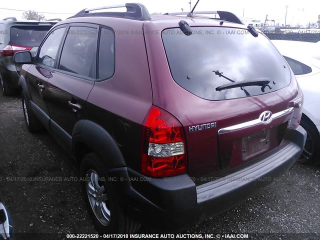 KM8JN12D96U340224 - 2006 HYUNDAI TUCSON GLS/LIMITED BURGUNDY photo 3