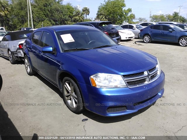 1C3CDZCB2CN260348 - 2012 DODGE AVENGER SXT BLUE photo 1