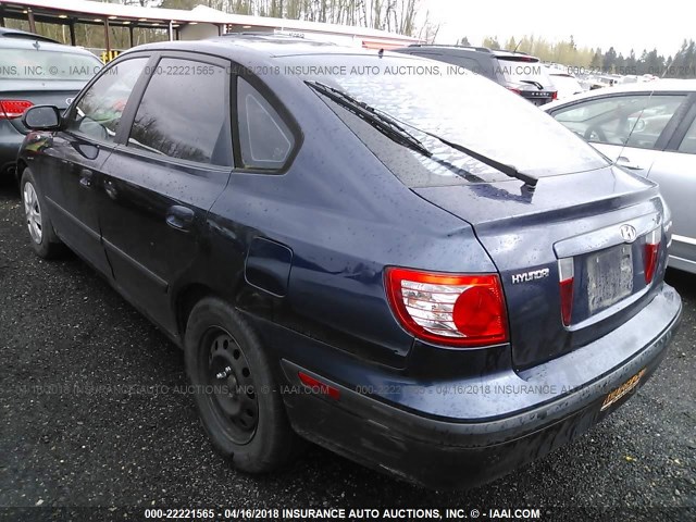 KMHDN56D35U157737 - 2005 HYUNDAI ELANTRA GLS/GT BLUE photo 3