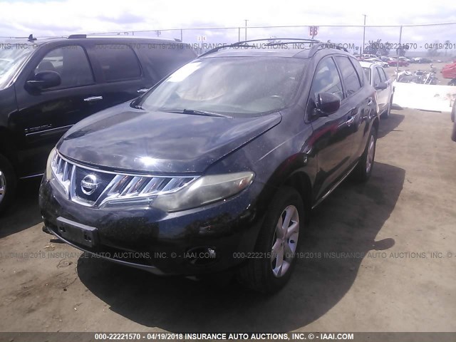 JN8AZ18U99W005719 - 2009 NISSAN MURANO S/SL BLACK photo 2