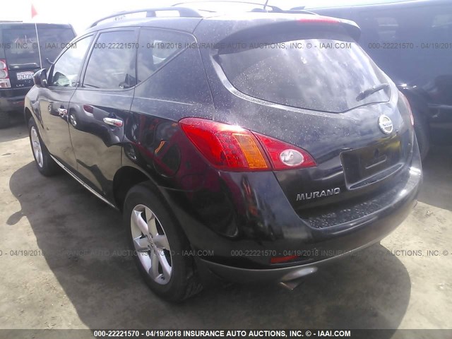 JN8AZ18U99W005719 - 2009 NISSAN MURANO S/SL BLACK photo 3