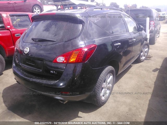 JN8AZ18U99W005719 - 2009 NISSAN MURANO S/SL BLACK photo 4