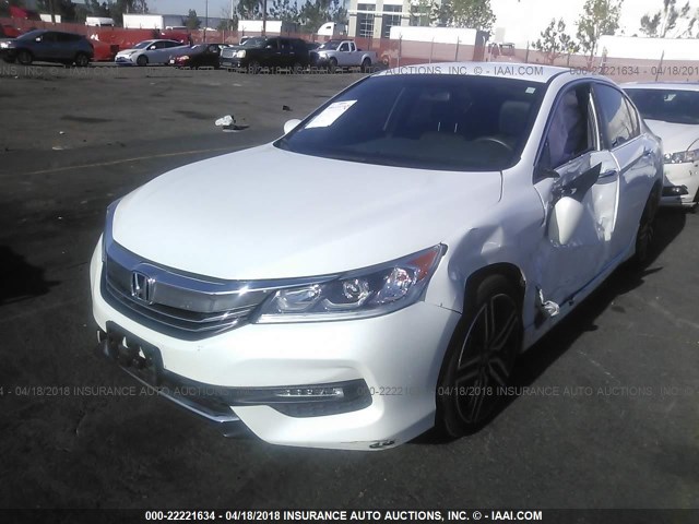 1HGCR2F53GA243017 - 2016 HONDA ACCORD SPORT WHITE photo 2