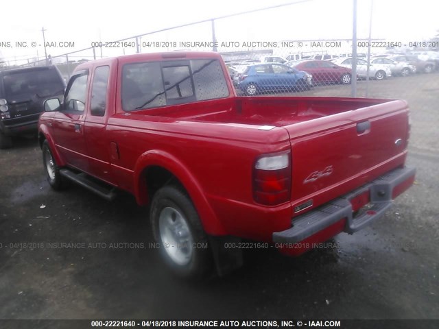 1FTZR45E33PA27651 - 2003 FORD RANGER SUPER CAB RED photo 3