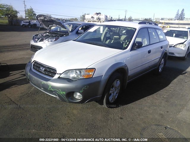 4S4BP61C957359311 - 2005 SUBARU LEGACY OUTBACK 2.5I WHITE photo 2