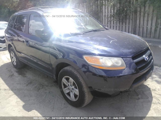 5NMSG13D29H262690 - 2009 HYUNDAI SANTA FE GLS BLUE photo 1