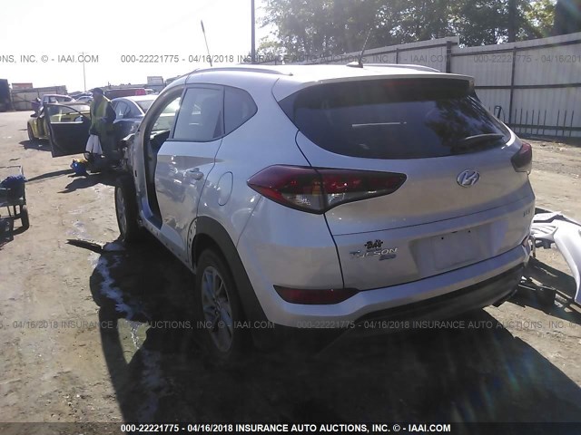 KM8J33A21GU160819 - 2016 HYUNDAI TUCSON LIMITED/SPORT AND ECO/SE SILVER photo 3