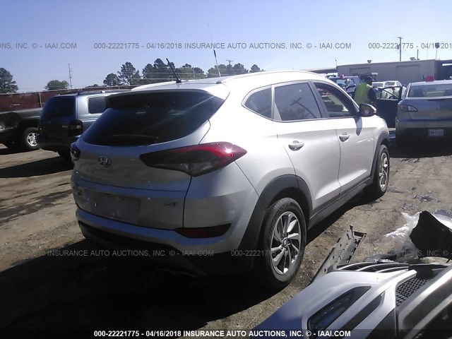 KM8J33A21GU160819 - 2016 HYUNDAI TUCSON LIMITED/SPORT AND ECO/SE SILVER photo 4