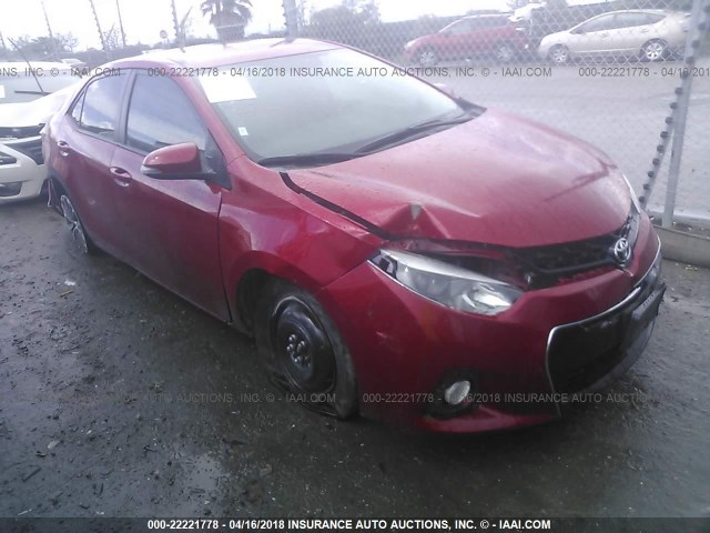 2T1BURHE4EC018208 - 2014 TOYOTA COROLLA L/LE/LE PLS/PRM/S/S PLS RED photo 1