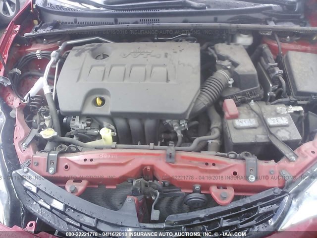 2T1BURHE4EC018208 - 2014 TOYOTA COROLLA L/LE/LE PLS/PRM/S/S PLS RED photo 10