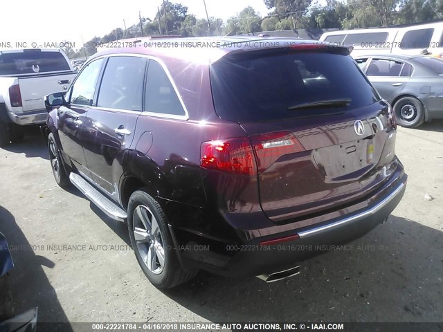 2HNYD2H49DH523331 - 2013 ACURA MDX TECHNOLOGY PURPLE photo 3