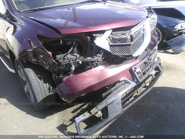 2HNYD2H49DH523331 - 2013 ACURA MDX TECHNOLOGY PURPLE photo 6