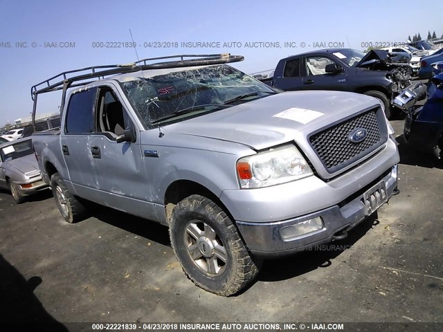 1FTPW14574KC60611 - 2004 FORD F150 SUPERCREW SILVER photo 1