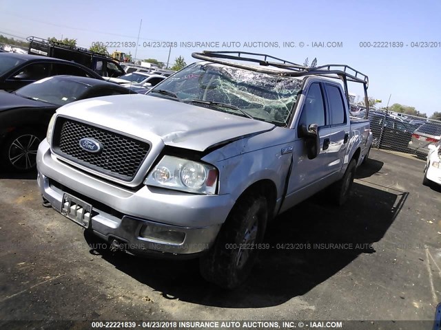 1FTPW14574KC60611 - 2004 FORD F150 SUPERCREW SILVER photo 2