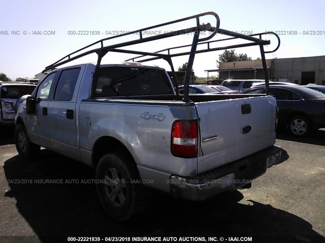 1FTPW14574KC60611 - 2004 FORD F150 SUPERCREW SILVER photo 3