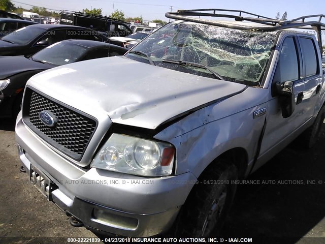 1FTPW14574KC60611 - 2004 FORD F150 SUPERCREW SILVER photo 6
