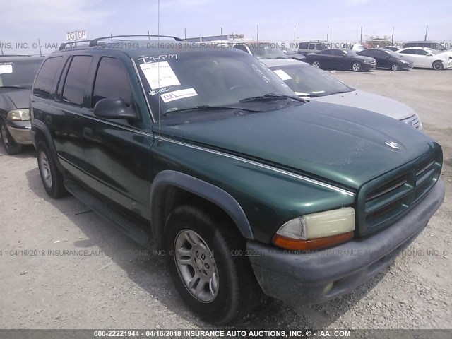 1D4HR38N33F550274 - 2003 DODGE DURANGO SPORT GREEN photo 1