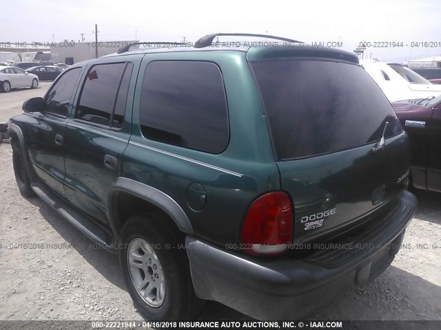 1D4HR38N33F550274 - 2003 DODGE DURANGO SPORT GREEN photo 3