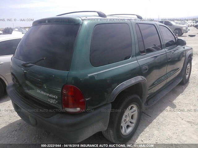 1D4HR38N33F550274 - 2003 DODGE DURANGO SPORT GREEN photo 4