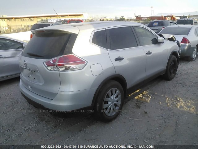 5N1AT2MT5GC739719 - 2016 NISSAN ROGUE S/SL/SV SILVER photo 4