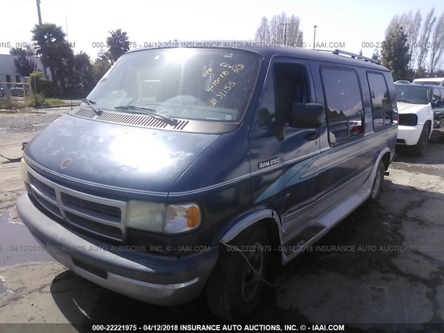 2B6HB21Y3RK539161 - 1994 DODGE RAM VAN B250 BLUE photo 2