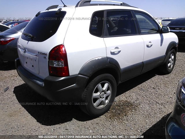 KM8JN12D55U084520 - 2005 HYUNDAI TUCSON GLS/LX WHITE photo 4