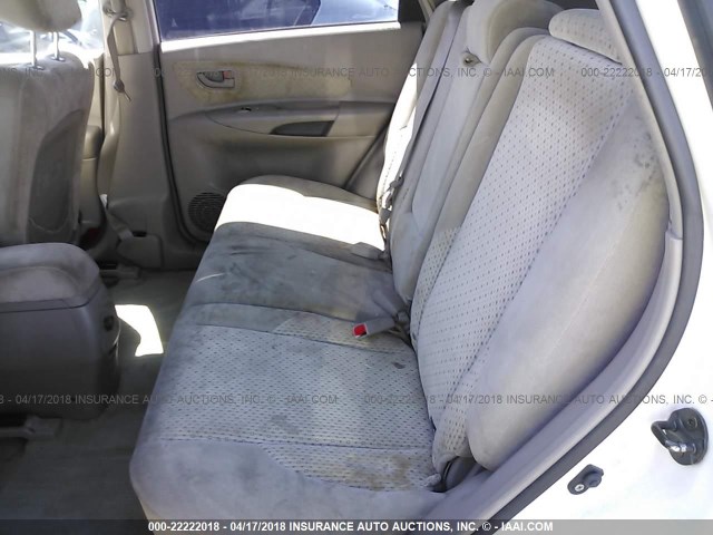 KM8JN12D55U084520 - 2005 HYUNDAI TUCSON GLS/LX WHITE photo 8