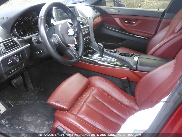 WBA6B4C5XFD761765 - 2015 BMW 650 XI/GRAN COUPE RED photo 5