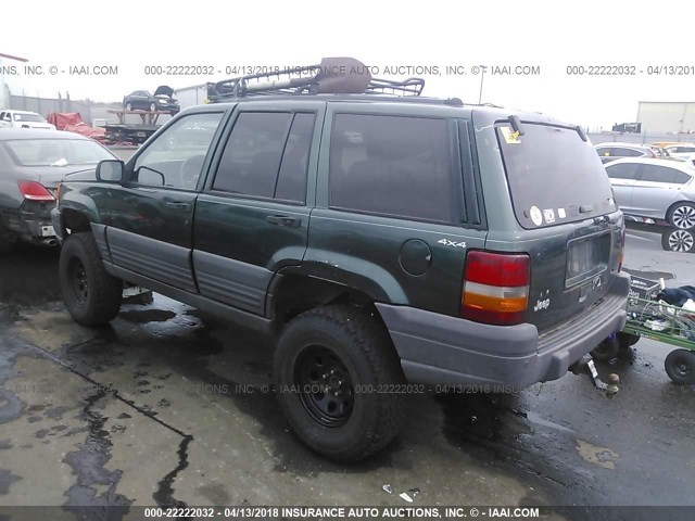 1J4GZ58SXTC289621 - 1996 JEEP GRAND CHEROKEE LAREDO GREEN photo 3