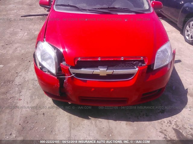 KL1TD5DE5BB160166 - 2011 CHEVROLET AVEO LS/LT 红色 照片 6