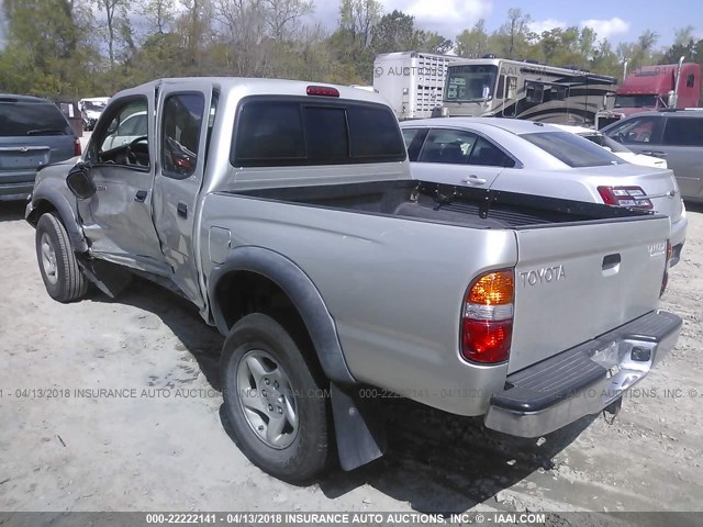 5TEGN92N52Z021541 - 2002 TOYOTA TACOMA DOUBLE CAB PRERUNNER GRAY photo 3
