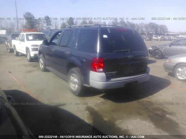 1FMZU72E42UC74290 - 2002 FORD EXPLORER XLS BLUE photo 3