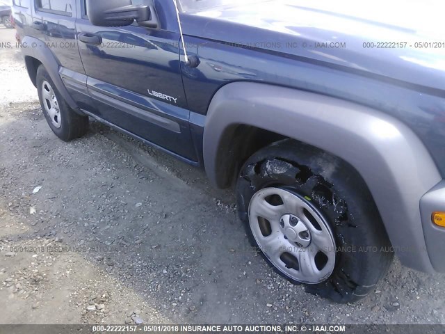 1J4GL48K74W231218 - 2004 JEEP LIBERTY SPORT 蓝色 照片 6