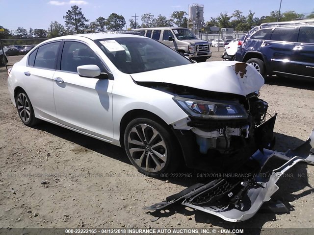 1HGCR2F5XEA274648 - 2014 HONDA ACCORD SPORT WHITE photo 1