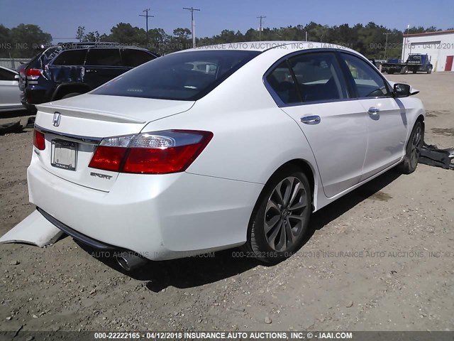 1HGCR2F5XEA274648 - 2014 HONDA ACCORD SPORT WHITE photo 4