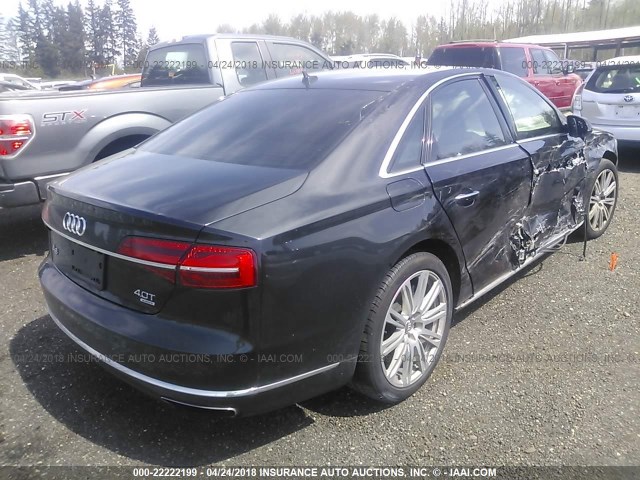 WAUJ2AFD9FN028032 - 2015 AUDI A8 QUATTRO BLACK photo 4