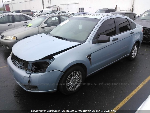 1FAHP35N28W103620 - 2008 FORD FOCUS SE/SEL/SES Light Blue photo 2