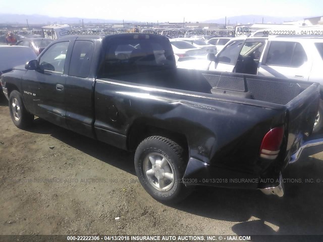 1B7GL23X0VS253860 - 1997 DODGE DAKOTA BLACK photo 3