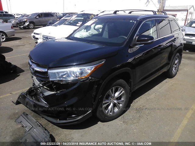 5TDJKRFH4FS171405 - 2015 TOYOTA HIGHLANDER XLE შავი ფოტო 2