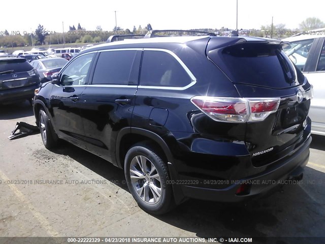 5TDJKRFH4FS171405 - 2015 TOYOTA HIGHLANDER XLE შავი ფოტო 3