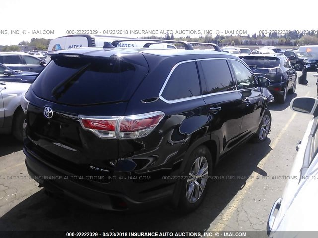 5TDJKRFH4FS171405 - 2015 TOYOTA HIGHLANDER XLE შავი ფოტო 4
